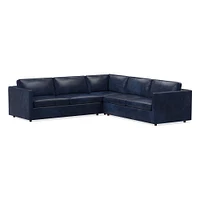 Harris Leather 3-Piece L-Shaped Sectional (103"–113") | West Elm