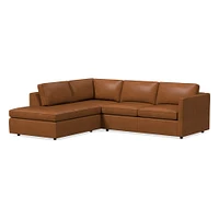 Harris Leather 2-Piece Bumper Chaise Sectional (106"–116") | West Elm