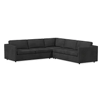 Harris Leather 3-Piece L-Shaped Sectional (103"–113") | West Elm