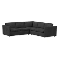 Harris Leather 3-Piece L-Shaped Sectional (103"–113") | West Elm