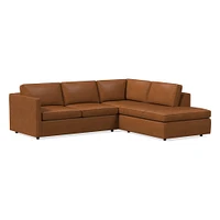 Harris Leather 2-Piece Bumper Chaise Sectional (106"–116") | West Elm