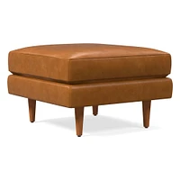 Haven Loft Leather Ottoman | West Elm