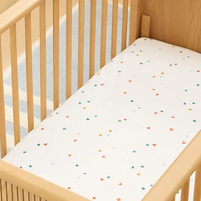 Organic Tossed Geo Crib Fitted Sheet | West Elm