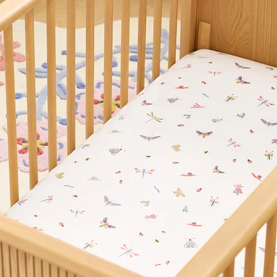 Organic Little Garden Bugs Crib Fitted Sheet | West Elm