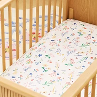 Organic Little Garden Floral Crib Fitted Sheet | West Elm