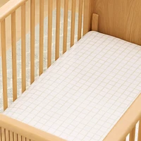 Organic Painterly Grid Crib Fitted Sheet | West Elm