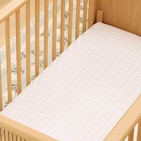 Organic Painterly Grid Crib Fitted Sheet | West Elm