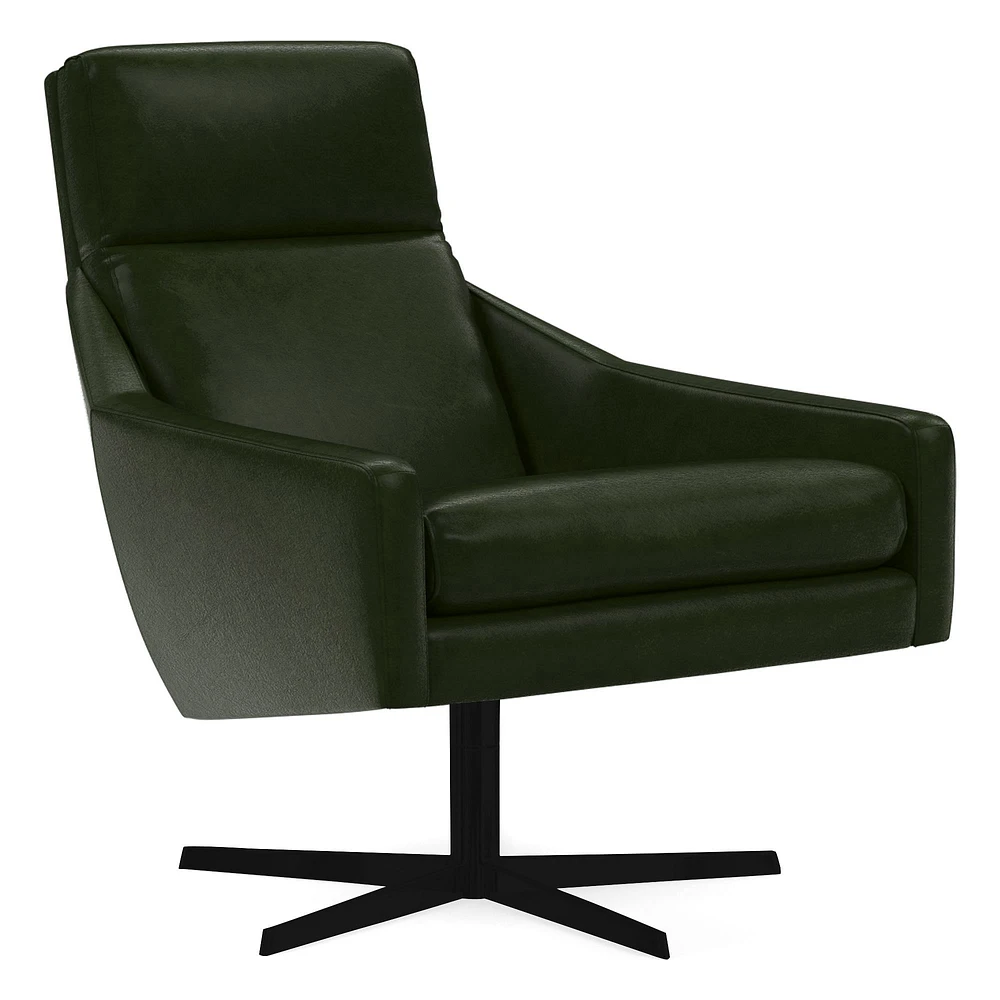 Austin Leather Swivel Armchair | West Elm