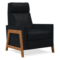 Spencer Wood-Framed Leather Recliner | West Elm