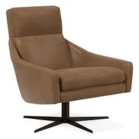 Austin Leather Swivel Armchair | West Elm