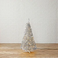 LED Pop-Up Tinsel Christmas Tree - Silver | West Elm