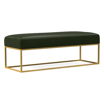 Box Frame Leather Bench | West Elm