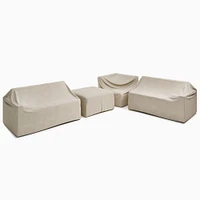 Portside Outdoor 4-Piece Ottoman Sectional Protective Cover | West Elm