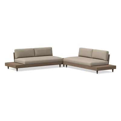 Portside Low Outdoor 3-Piece Sectional with Coffee Table Cushion Covers | West Elm
