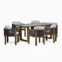 Portside Concrete Outdoor Dining Table (72") & Porto Dining Chairs Set | West Elm