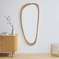 Mid-Century Asymmetrical Wood Floor Mirror | West Elm