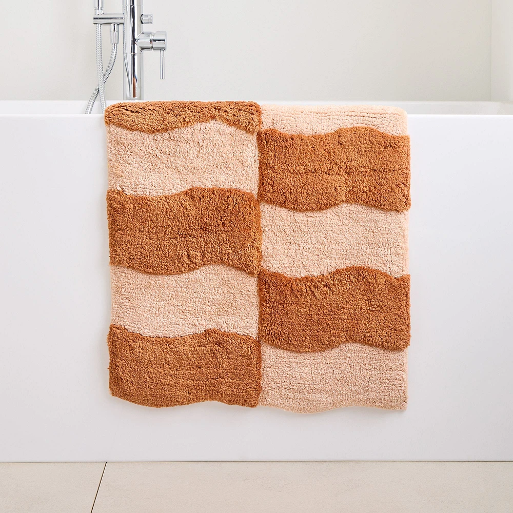 Wavy Blocks Bath Mat | West Elm