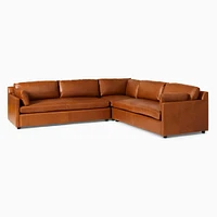 Marin Leather 3-Piece L-Shaped Sectional (114") | West Elm