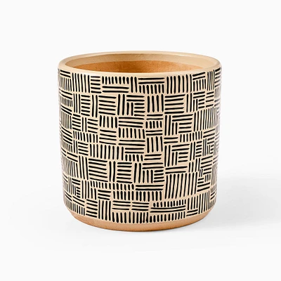 Ultralight Dreams Thema Hand-Painted Striped Mid-Century Planter | West Elm