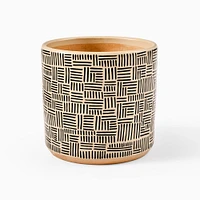 Ultralight Dreams Thema Hand-Painted Striped Mid-Century Planter | West Elm