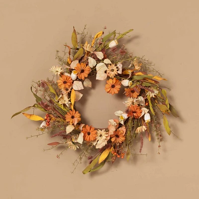 Faux Harvest Flower Wreath | West Elm