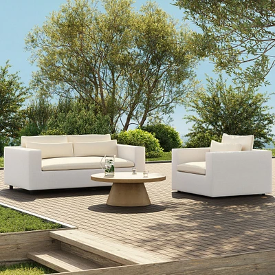 Harmony Outdoor Sofa (82"), Lounge Chair & Textured Concrete Coffee Table (32") Set | West Elm