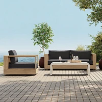 Telluride Outdoor Sofa (83"), Lounge Chair & Syros Waterfall Coffee Table (44") Set | West Elm