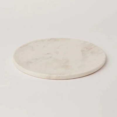 Fleck White Marble Platter | West Elm