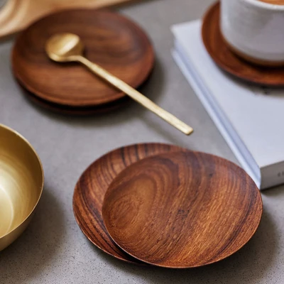 Fleck Reclaimed Teak Coasters (Set of 4) | West Elm