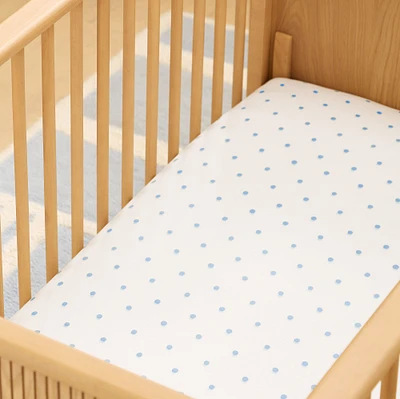 Organic Shadow Dot Crib Fitted Sheet | West Elm