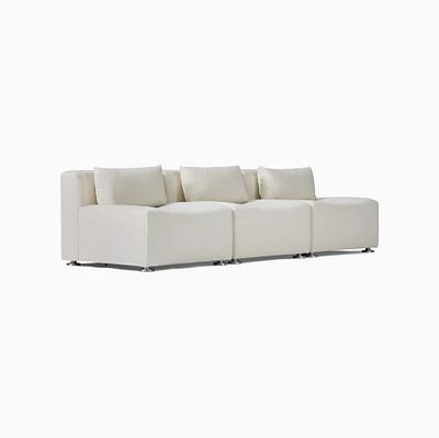 Billy Cotton Curved Armless Modular Sofa (94.5") | West Elm