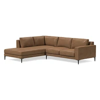 Harper Leather 2-Piece Bumper Chaise Sectional (106"–116") | West Elm