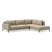 Harper Leather 2-Piece Bumper Chaise Sectional (106"–116") | West Elm