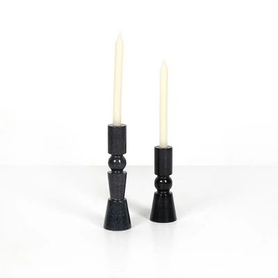 Rosette Taper Candlesticks (Set of 2) | West Elm