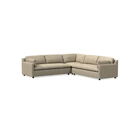 Marin Leather 3-Piece L-Shaped Sectional (114") | West Elm