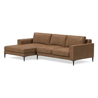 Harper Leather 2-Piece Chaise Sectional (106"–116") | West Elm