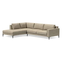 Harper Leather 2-Piece Bumper Chaise Sectional (106"–116") | West Elm