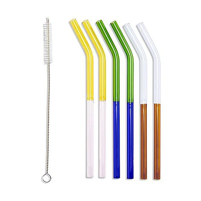 MoMA Two-Tone Borosilicate Straws | West Elm