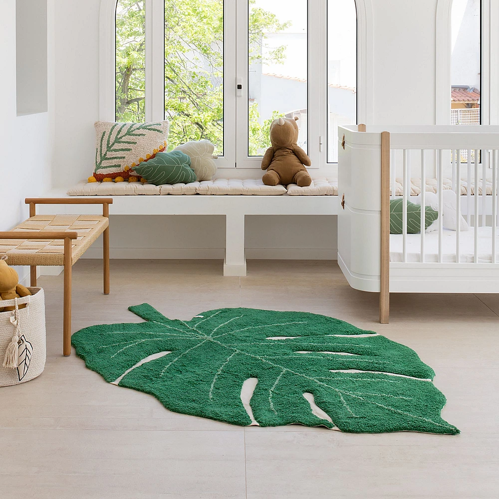 Lorena Canals Monstera Leaf Washable Rug | West Elm