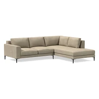 Harper Leather 2-Piece Bumper Chaise Sectional (106"–116") | West Elm