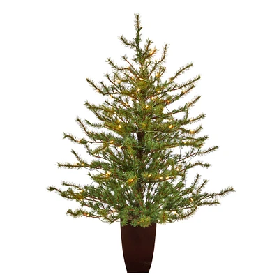 Pre-Lit Faux Potted Vancouver Mountain Pine Tree | West Elm