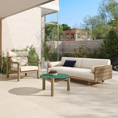 Cusco Outdoor Sofa (80"), Lounge Chair & Lima Coffee Table (32") Set | West Elm