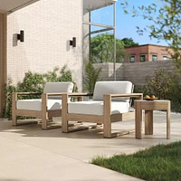 Portside Outdoor Lounge Chairs & Round Side Table Set | West Elm