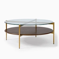 Mid-Century Art Display Round Coffee Table Modern Living Room Furniture | West Elm