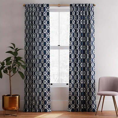 Bold Shape Curtain (Set of 2) - Midnight | West Elm