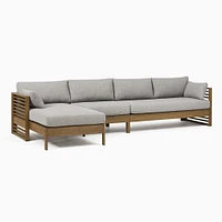 Santa Fe Slatted Outdoor 3-Piece Chaise Sectional (124") | West Elm