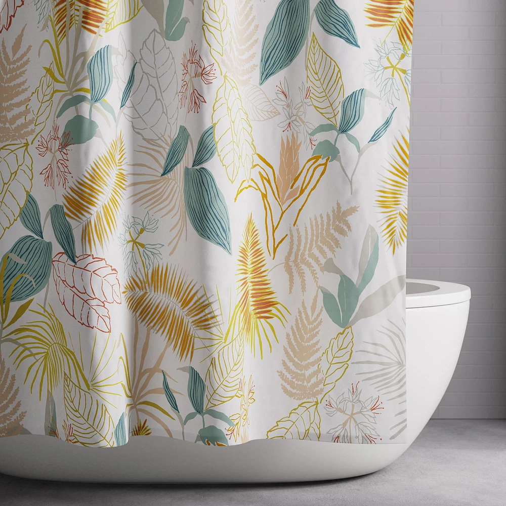 Organic Lush Floral Shower Curtain | West Elm