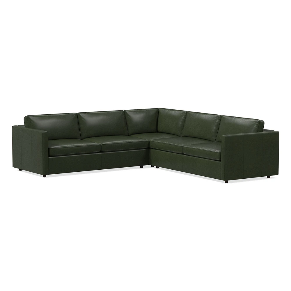 Harris Leather 3-Piece L-Shaped Sectional (103"–113") | West Elm