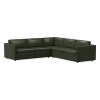 Harris Leather 3-Piece L-Shaped Sectional (103"–113") | West Elm