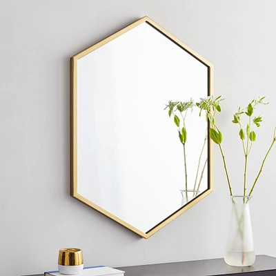 Metal Frame Hexagon Wall Mirror | West Elm